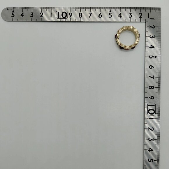 Chanel Ring Gold Burgundy 0.5 358-050625 - Picture 8 of 9